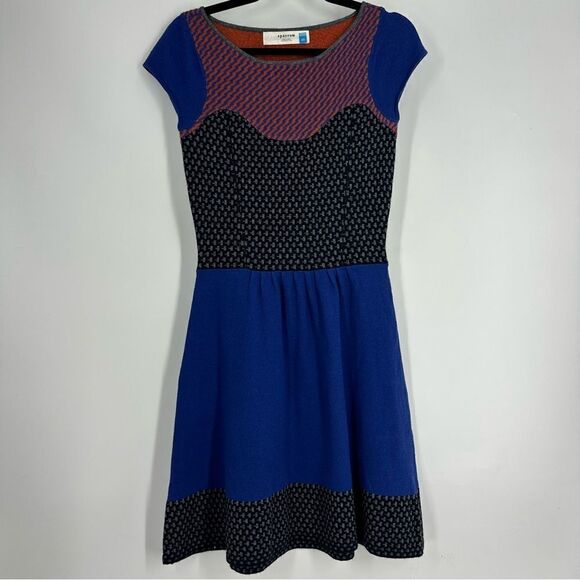 SPARROW Anthropologie Intarsia Boho Multicolor Wool Blend Sweater Dress Sz S - Picture 2 of 6